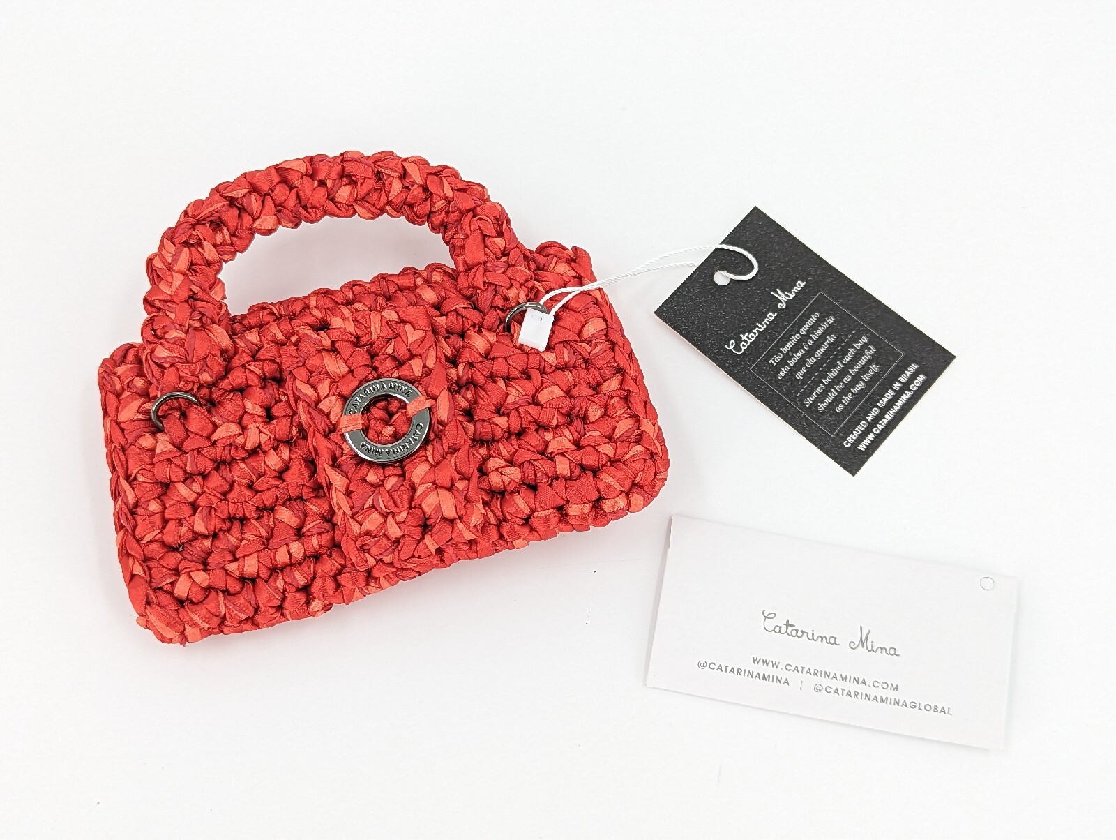 Catarina Mina Mini Sac Bag Flower Passion Red , for Credit Cards , Money , Coins