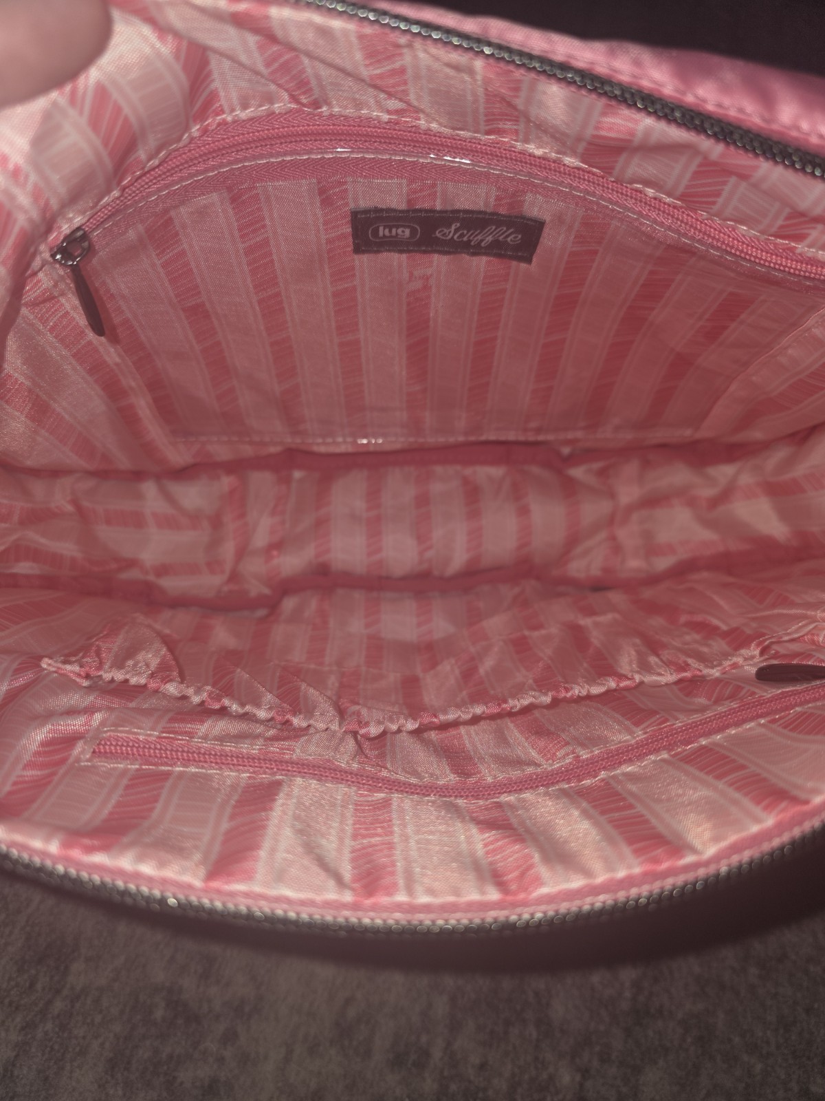 Lug Scuffle Pleated Crossbody Bag with Disco Pouch Perfectly Pink