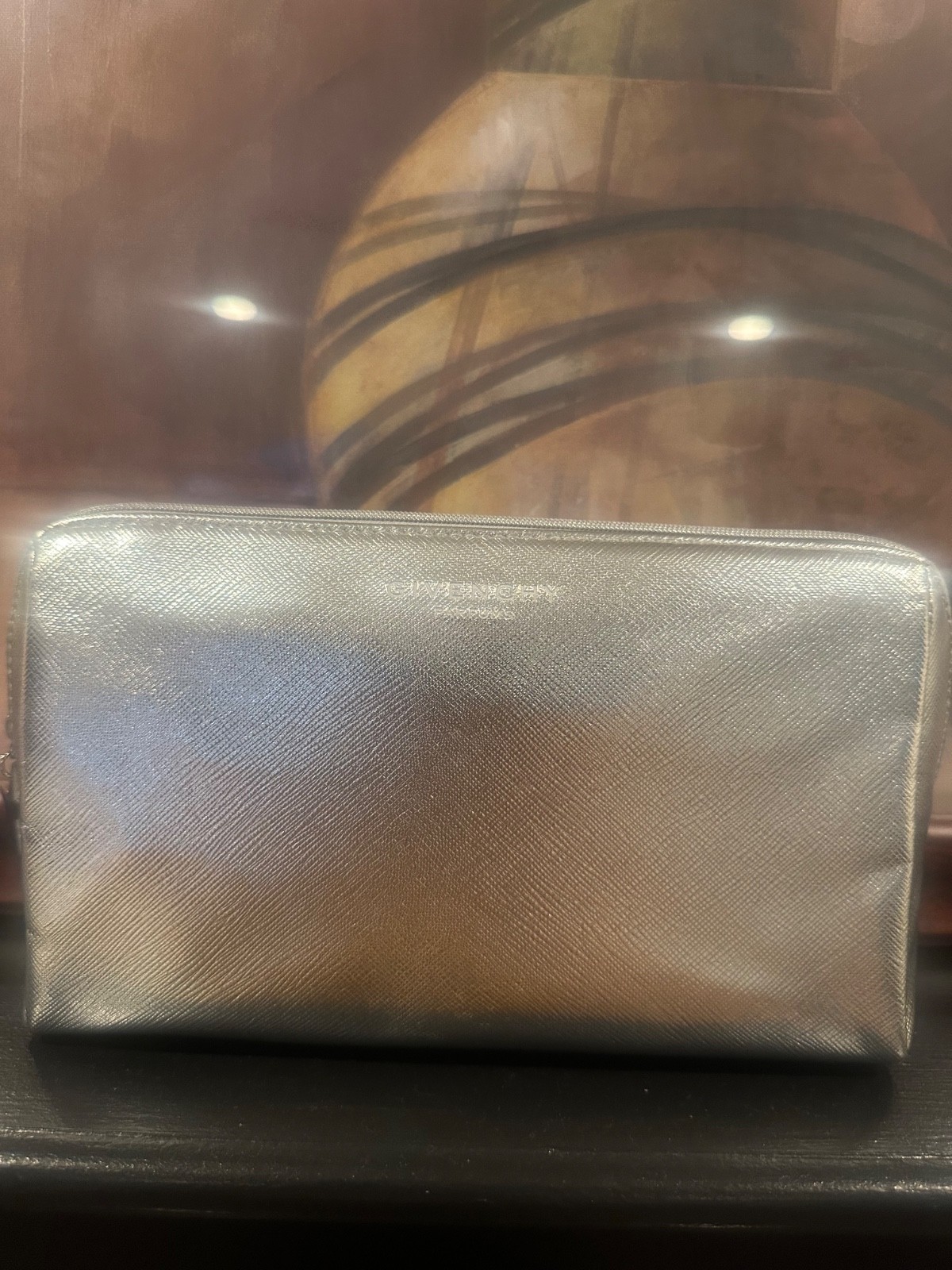 GIVENCHY Parfums Perfumes Silver Tiffany Travel Zipper Cosmetic Pouch