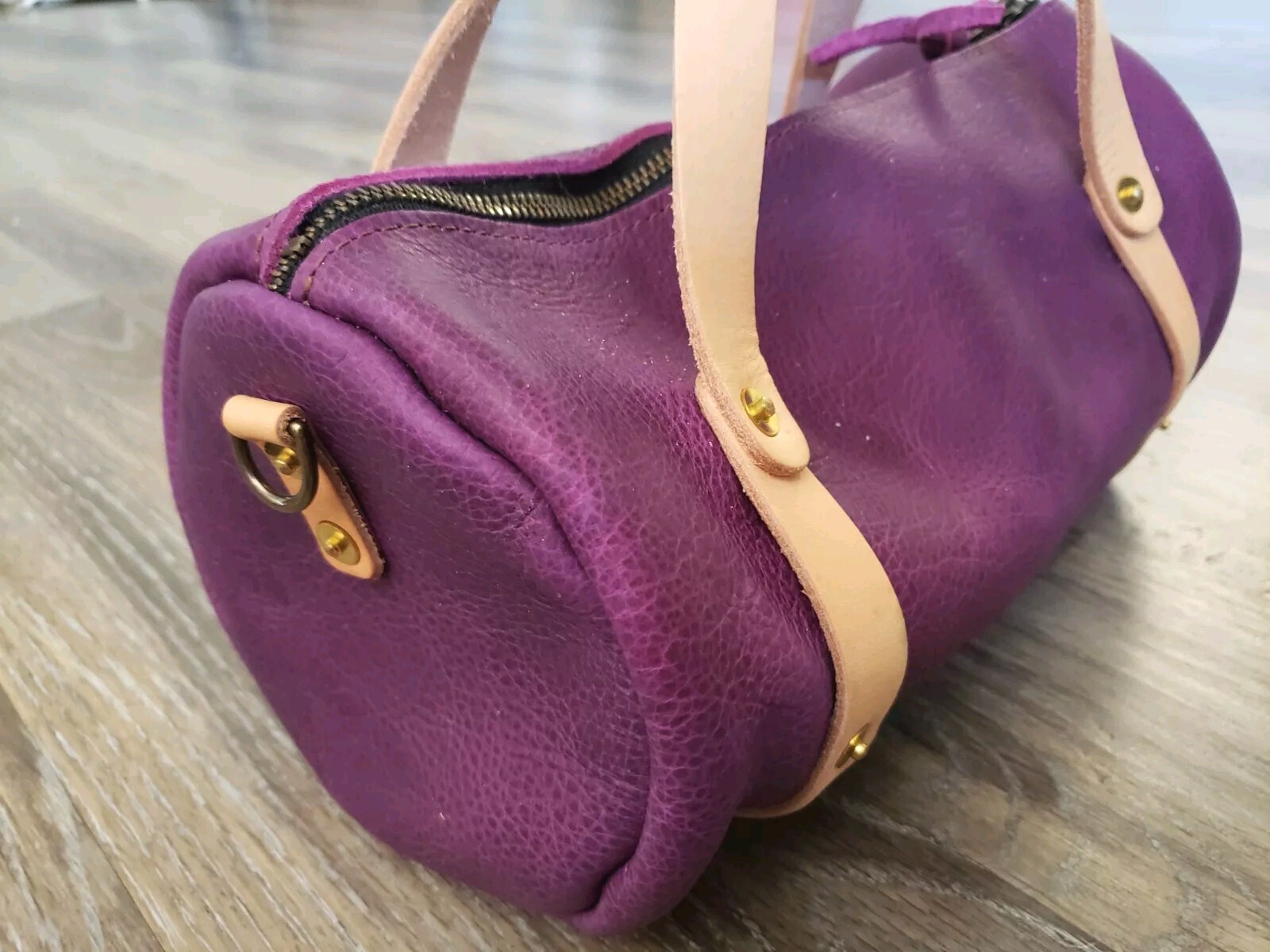New Go Forth Goods Grape Bison Medium Jane barrel bag duffle NO STRAP