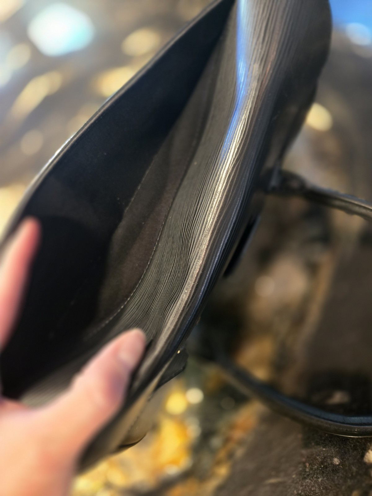 Louis Vuitton Epi Leather Segur PM Handbag, Noir — Silver Hardware