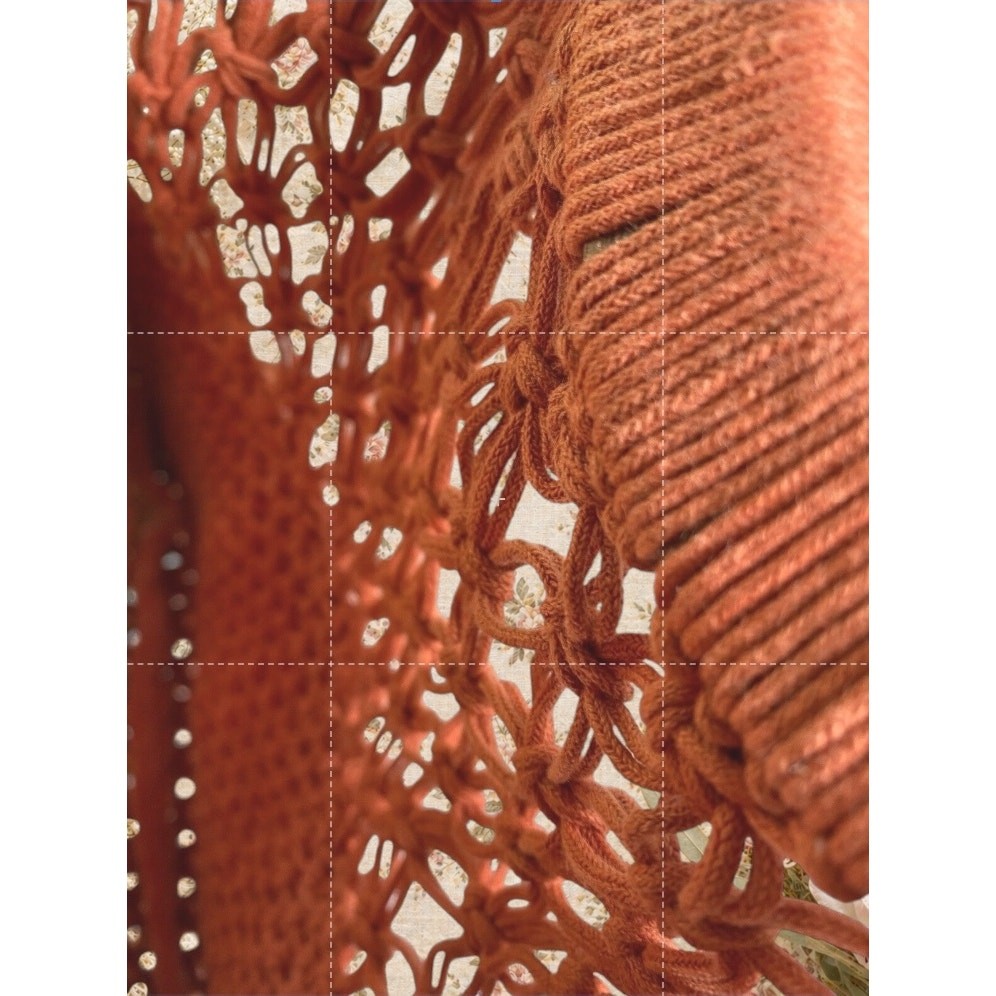 Artisan Burnt Orange Woven Crochet Tote Wooden Handle Bag Philippines Boho