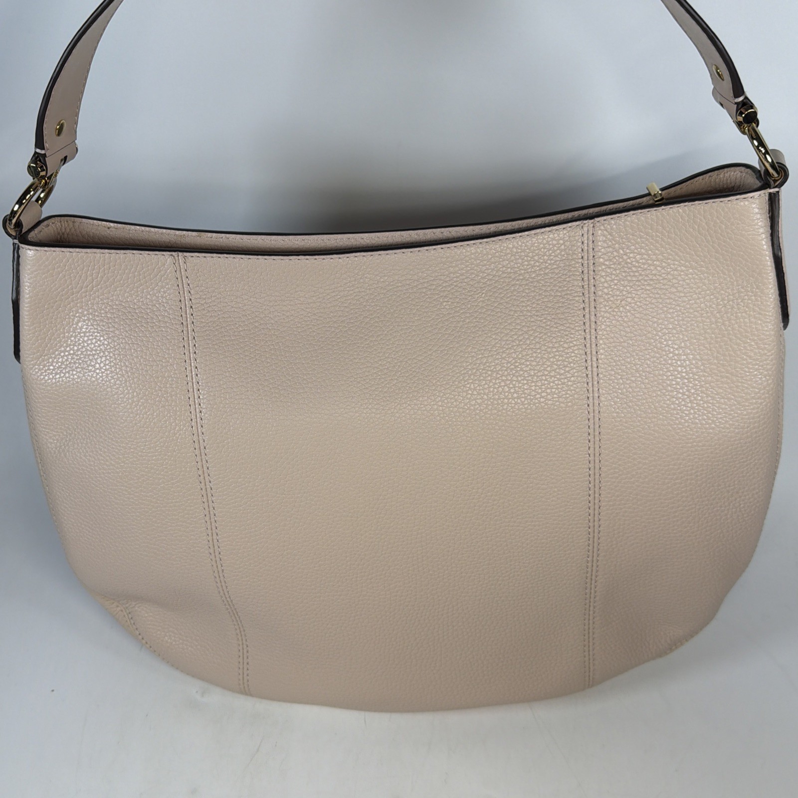 Michael Kors Soft Pink Pebbled Leather Large Brooke Hobo Shoulder Purse Bag NWT