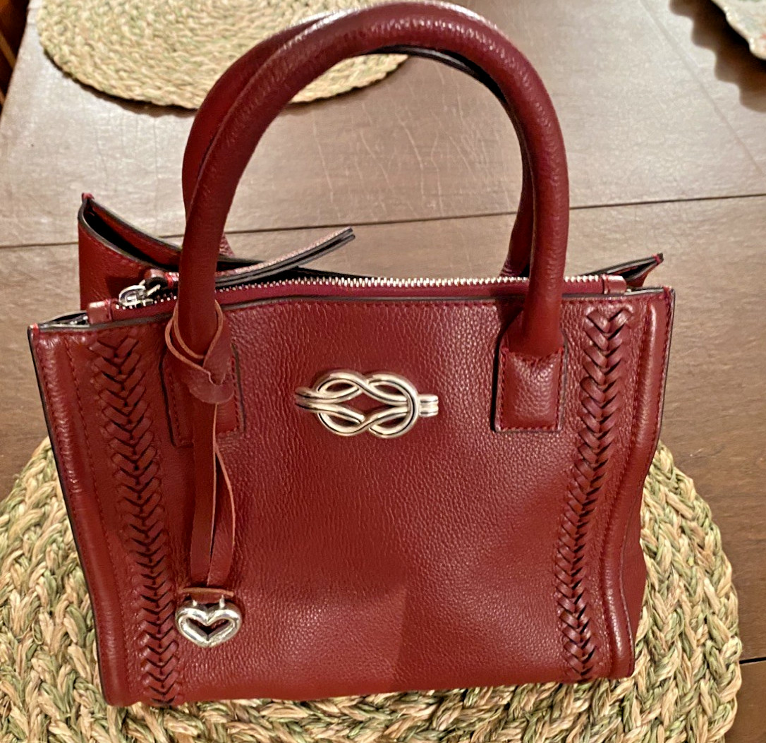Brighton Interlok Flemming Chili Pepper Red Leather Tote Bag MSRP $465 Pre-owned