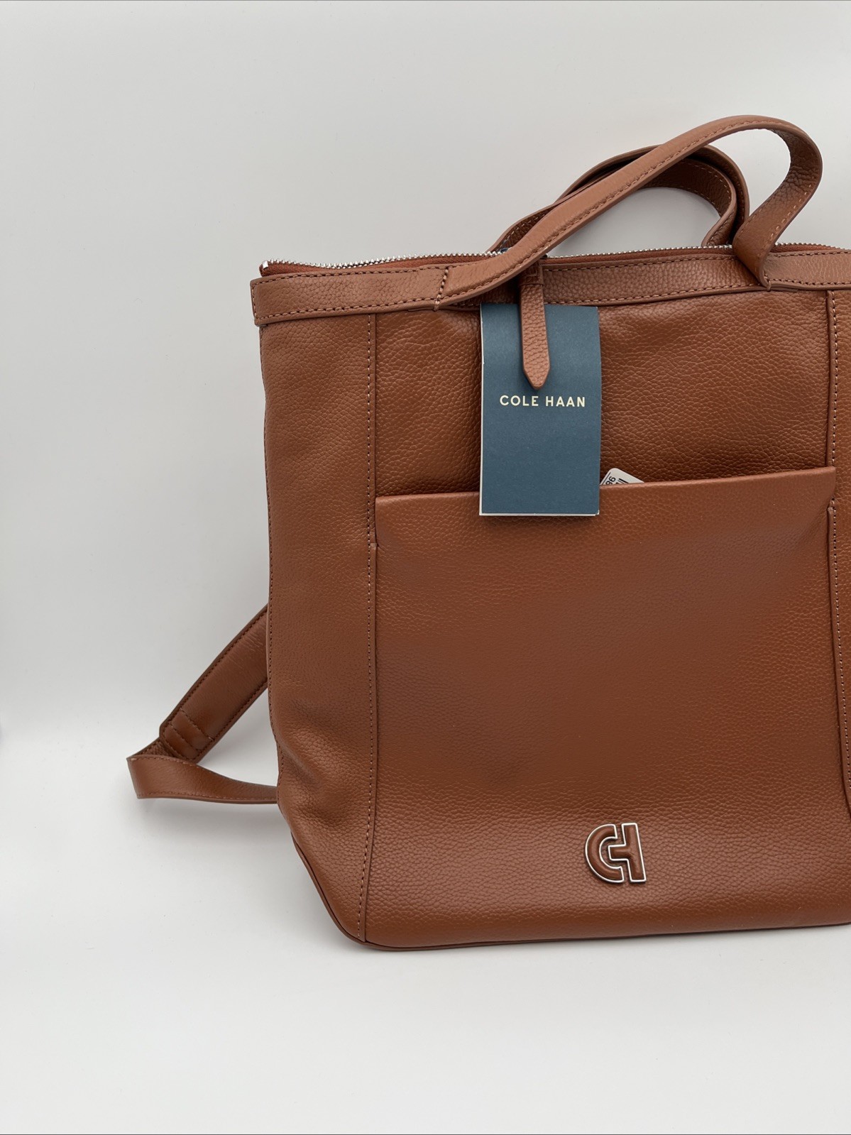 Cole Haan Grand Ambition Convertible Leather Backpack Tote British Tan NWT