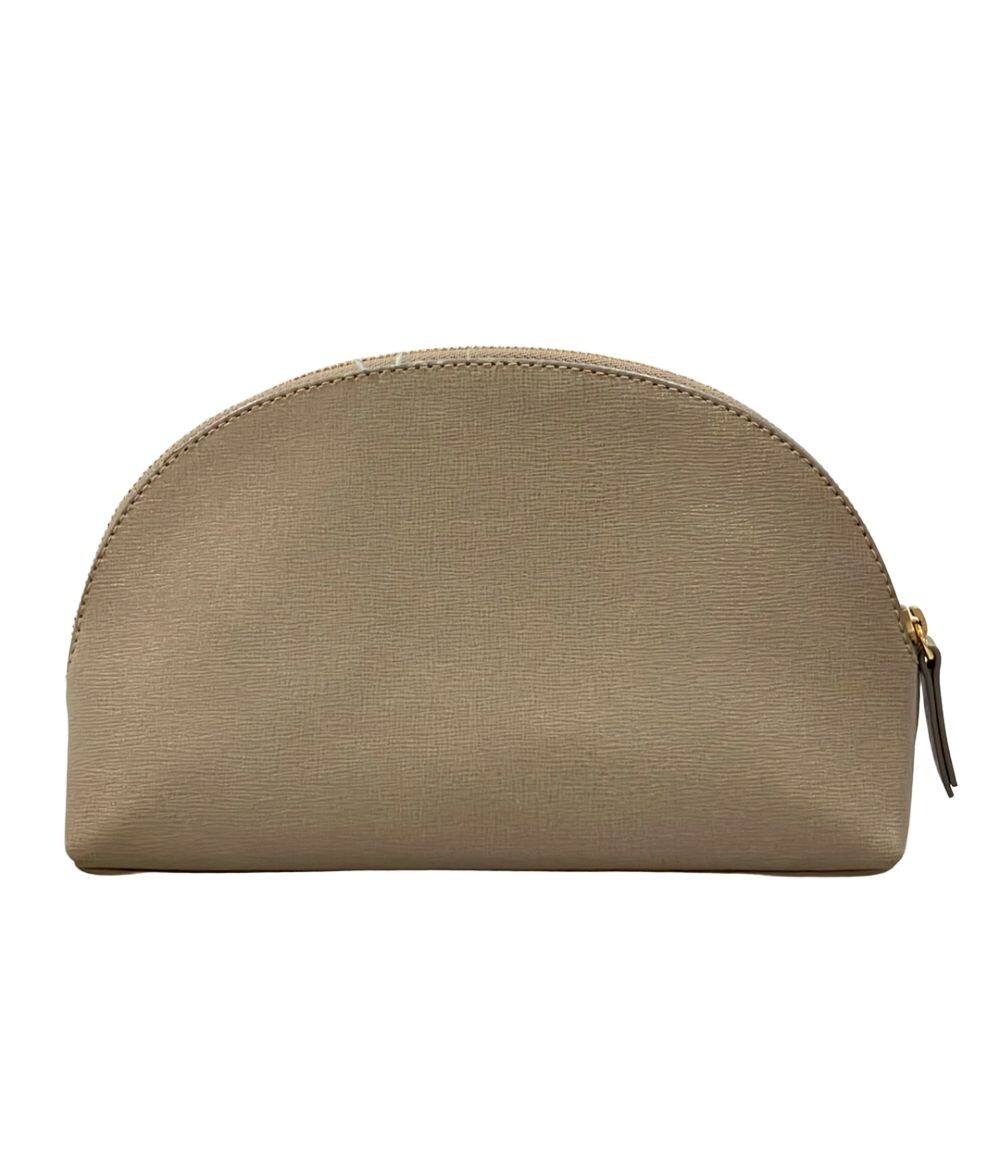 Furla Women s Greige Pouch Semi Circle Zip Gold Hardware 19.5cm EUC