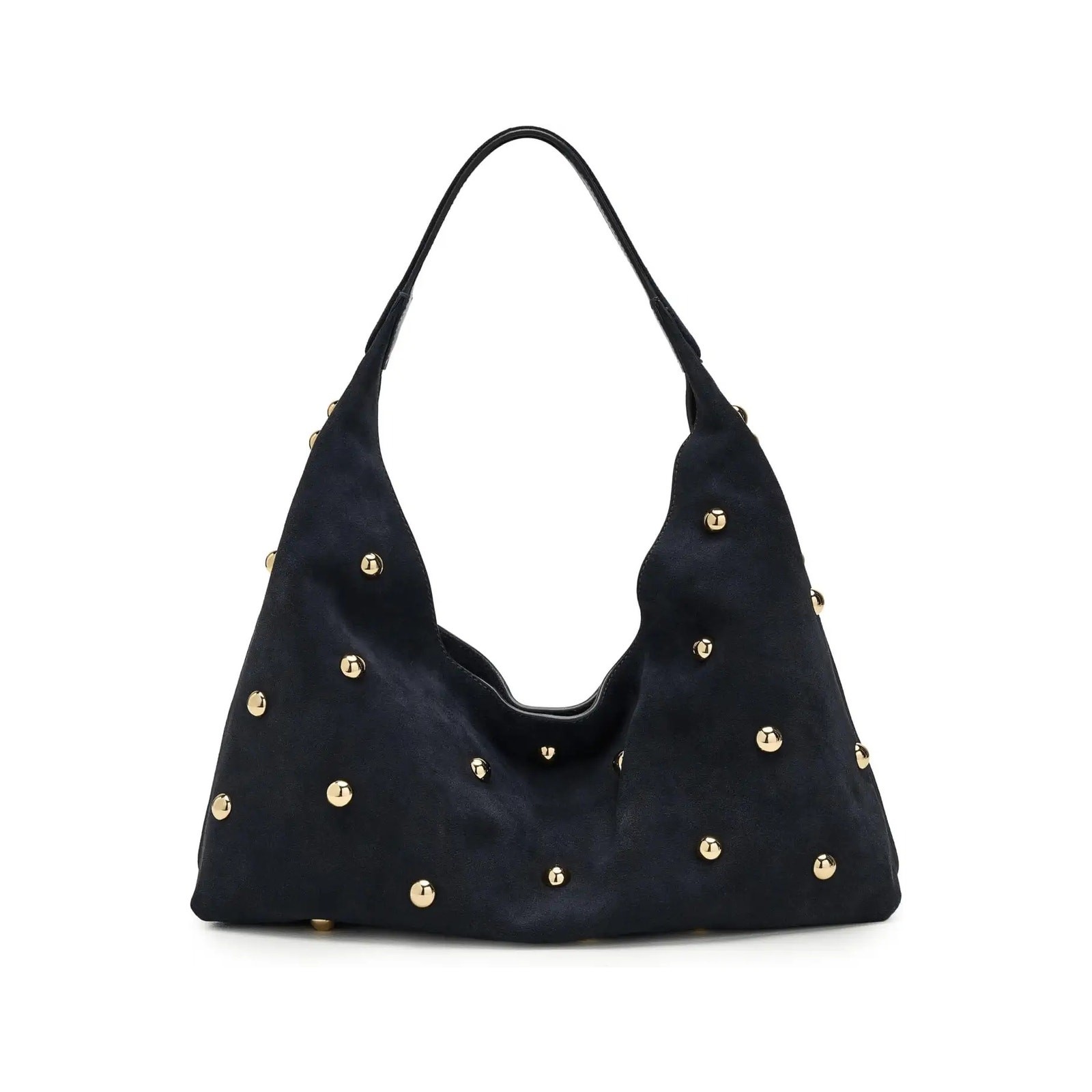NWT Madewell Suede Slouchy Mylie Shoulder Bag-Stud Navy Suede Juniper Berry
