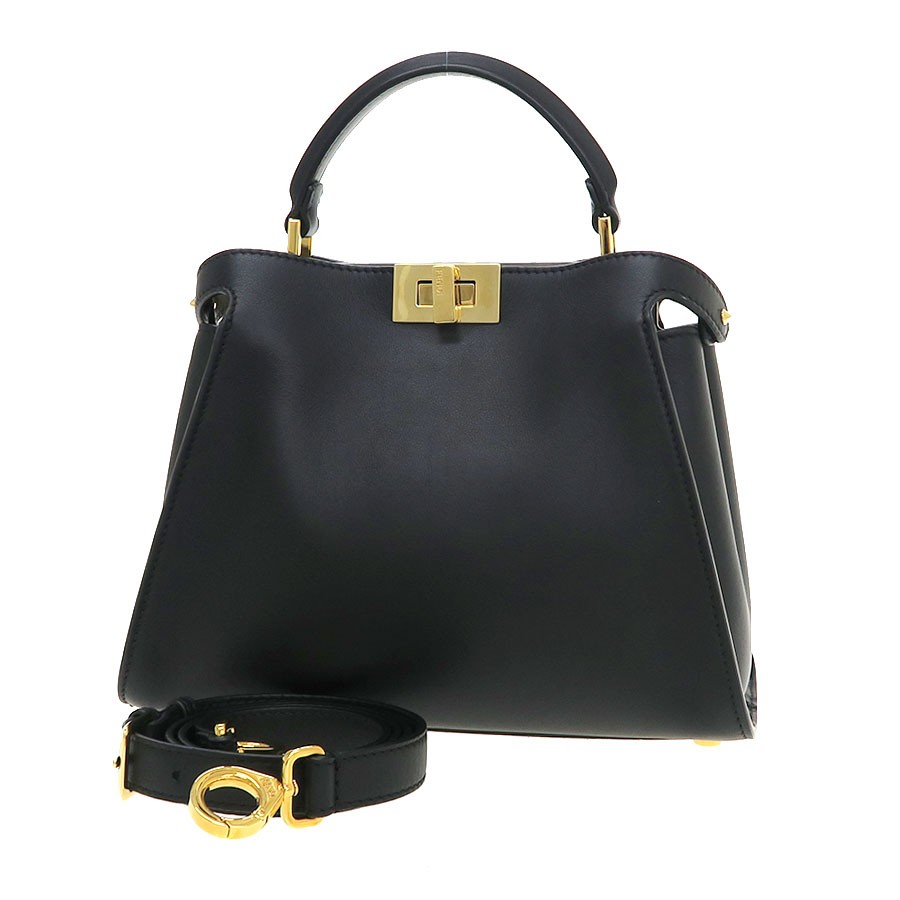Fendi Peekaboo 8BN302 Leather Black Shoulder Bag #SAB16812