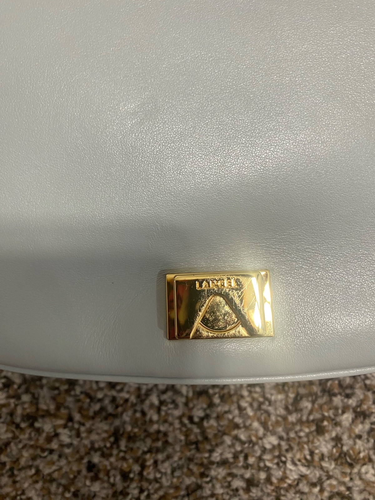 Rare NWT Lancel clepsydra purse grey with magnet clasp croc embossed