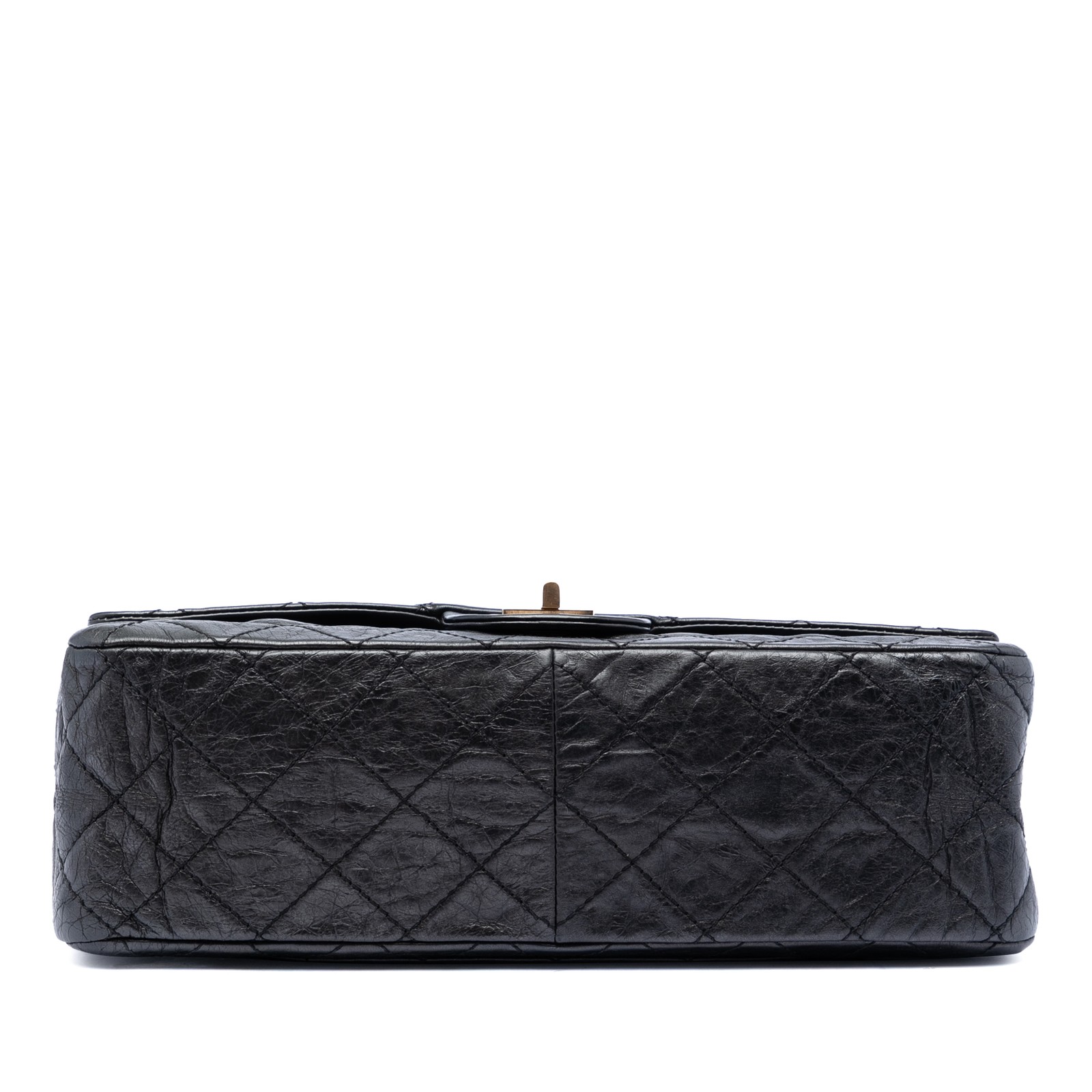 Chanel Quilted Aged Calfskin Reissue 2.55 Double Flap 227 Shoulder Bag Black