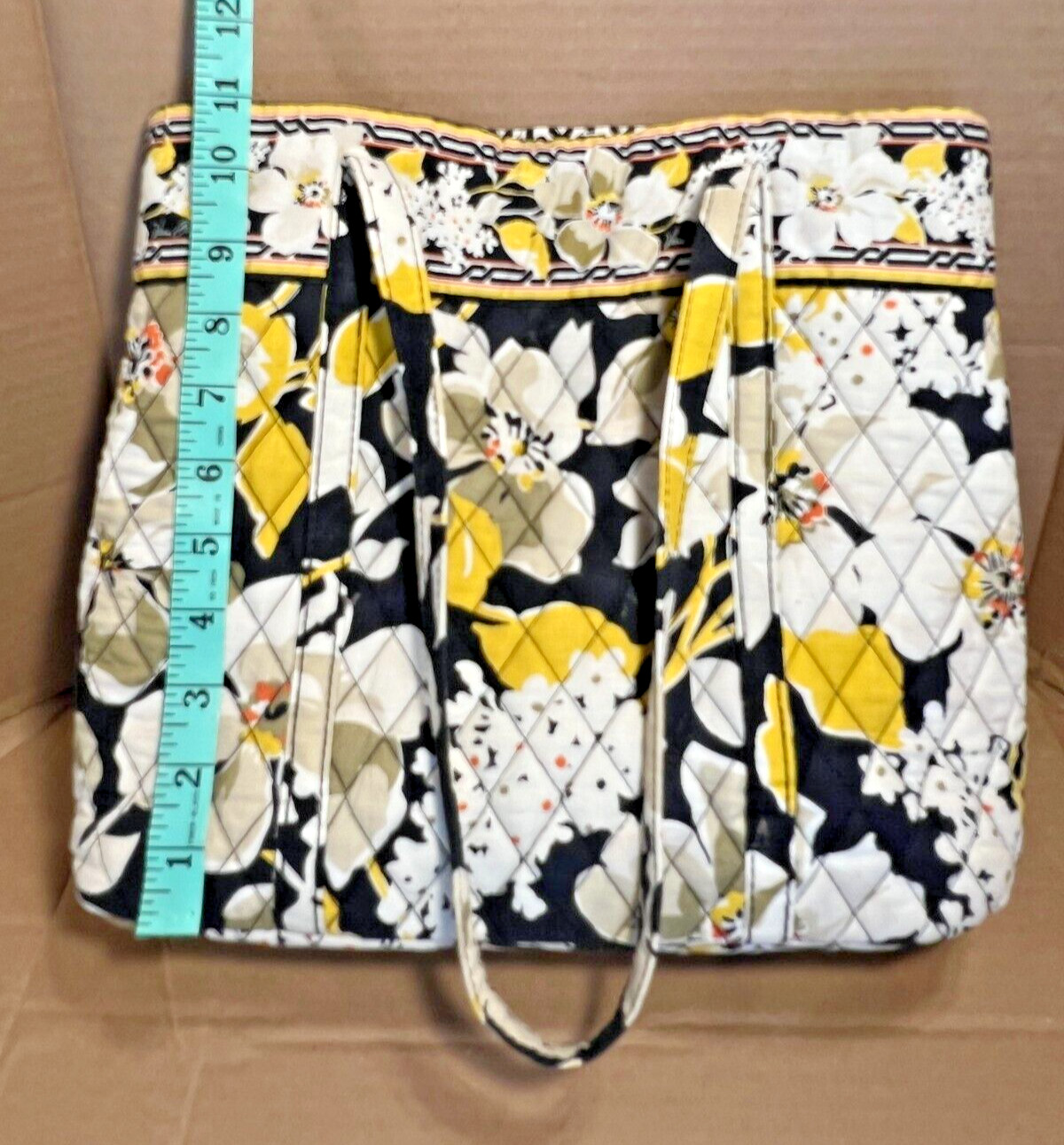 Vera Bradley DOGWOOD Holiday Tote Bag Yellow/Black – Retired Pattern