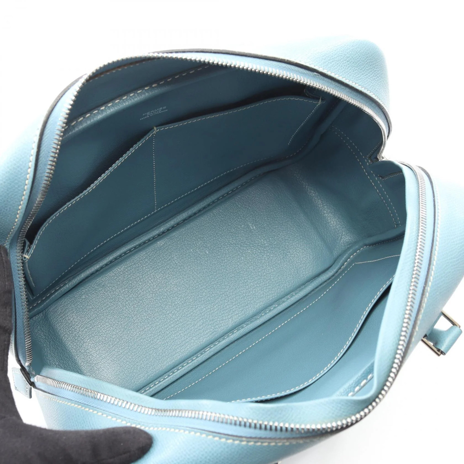 Hermes Plume Handbag Blue #RCB7551
