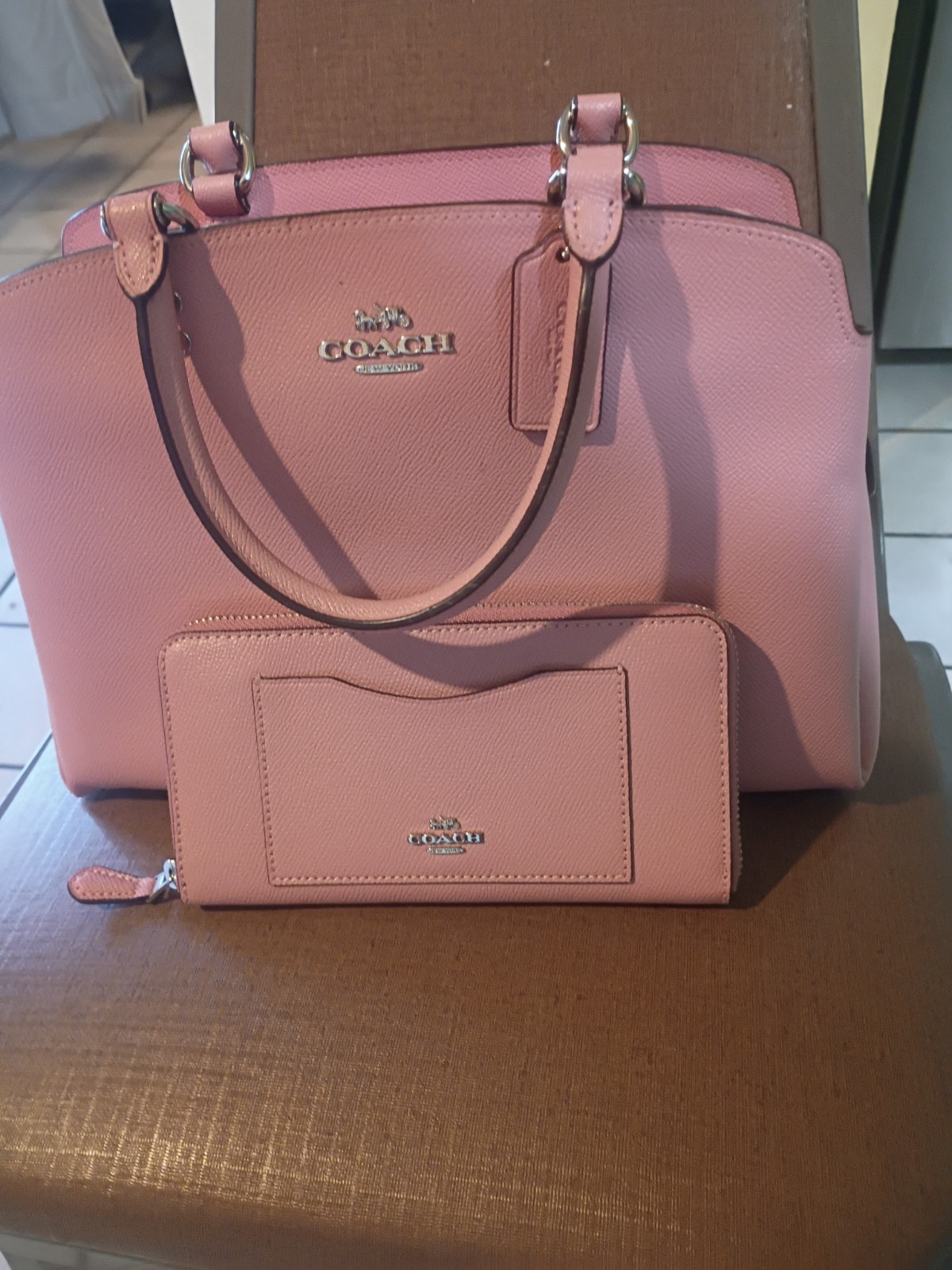 Pink Coach Purse And Wallet