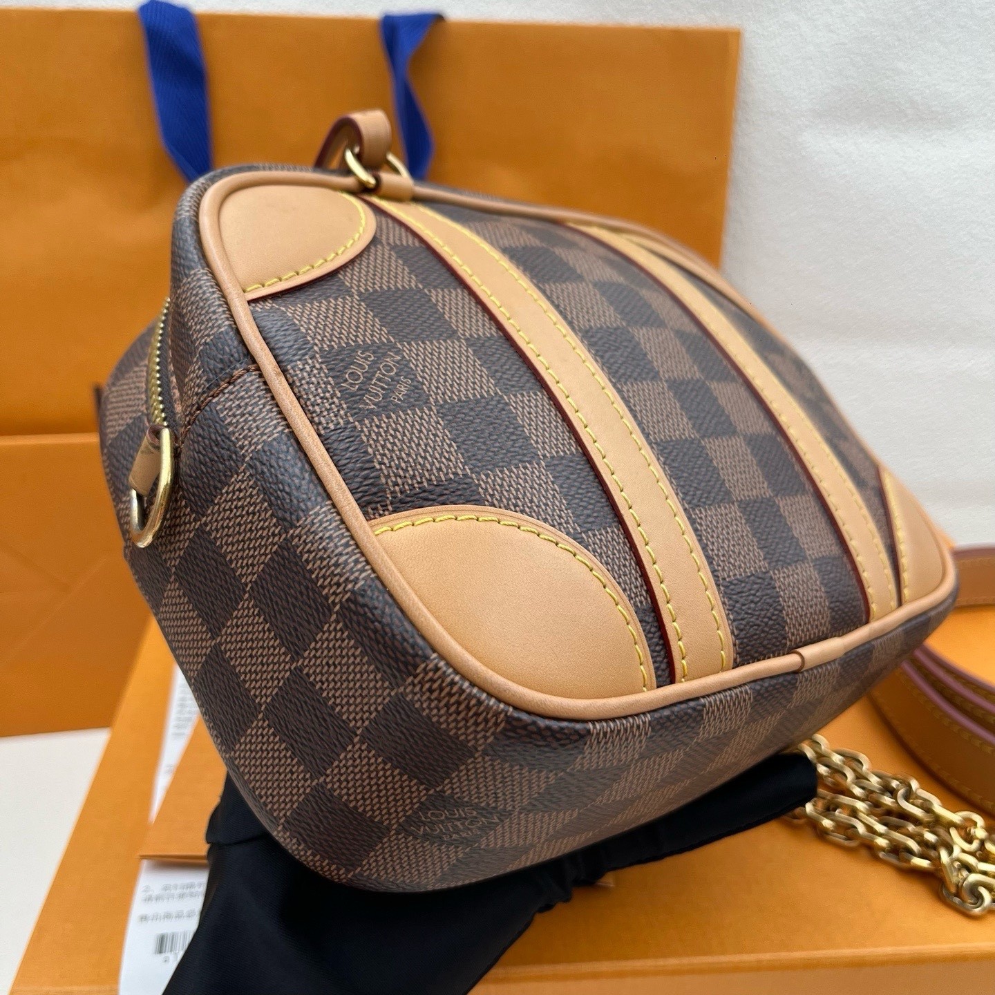 Louis Vuitton Valisette Souple BB Damier Ebene Coated Canvas Women Handbag