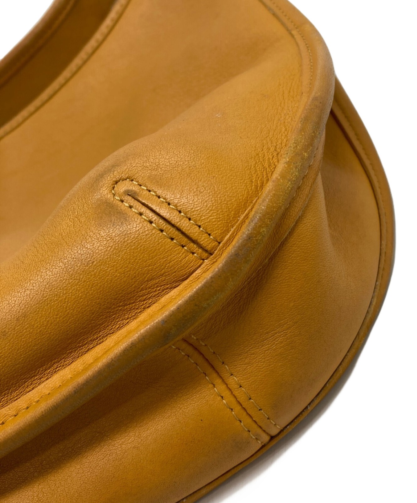 COACH Authentic Vintage One Shoulder Hobo Bag Mustard Yellow 9025 Handbag Unisex