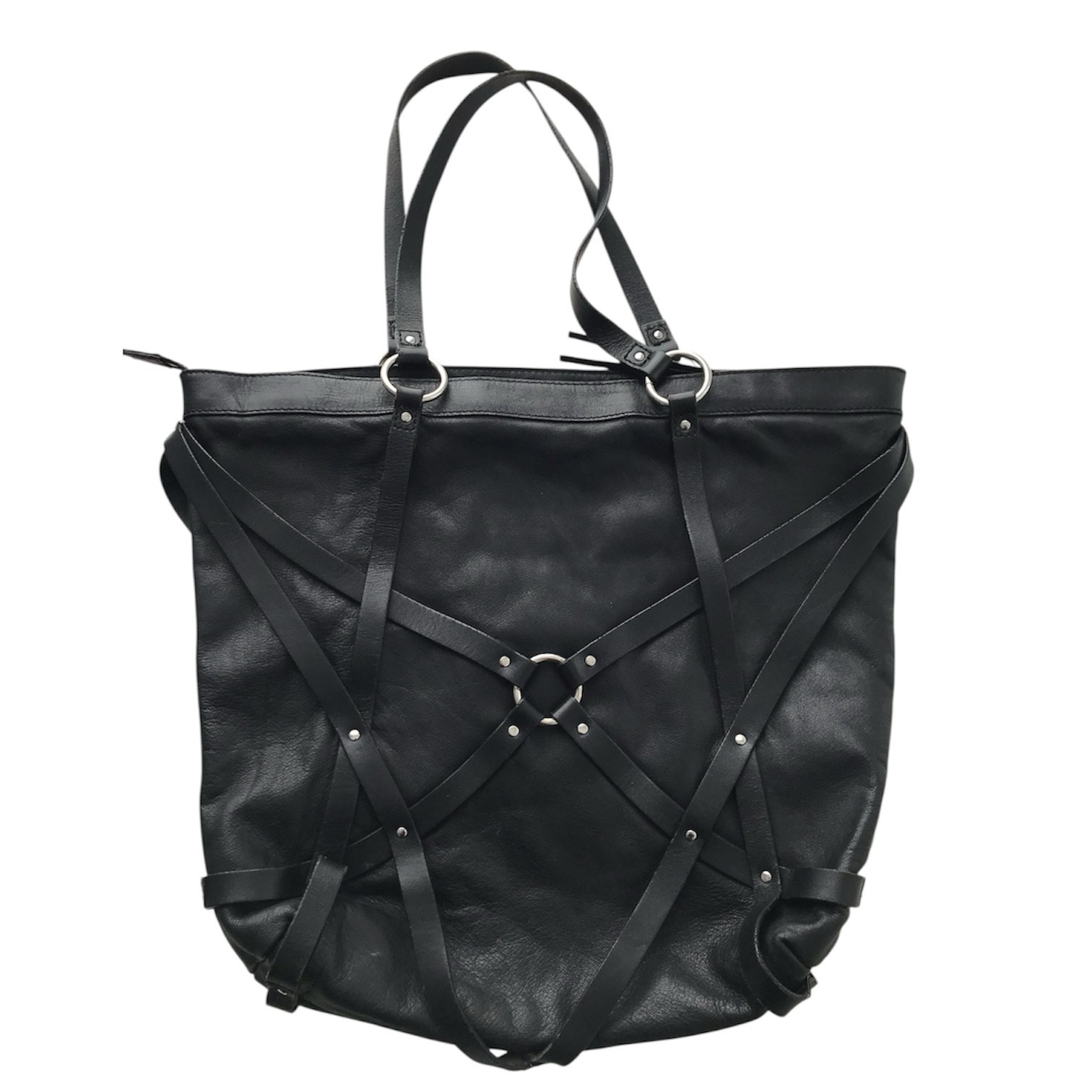 DIESEL Vintage Shoulder Bag Industrial Leather Harness Avant Garde Goth Y2K 00s