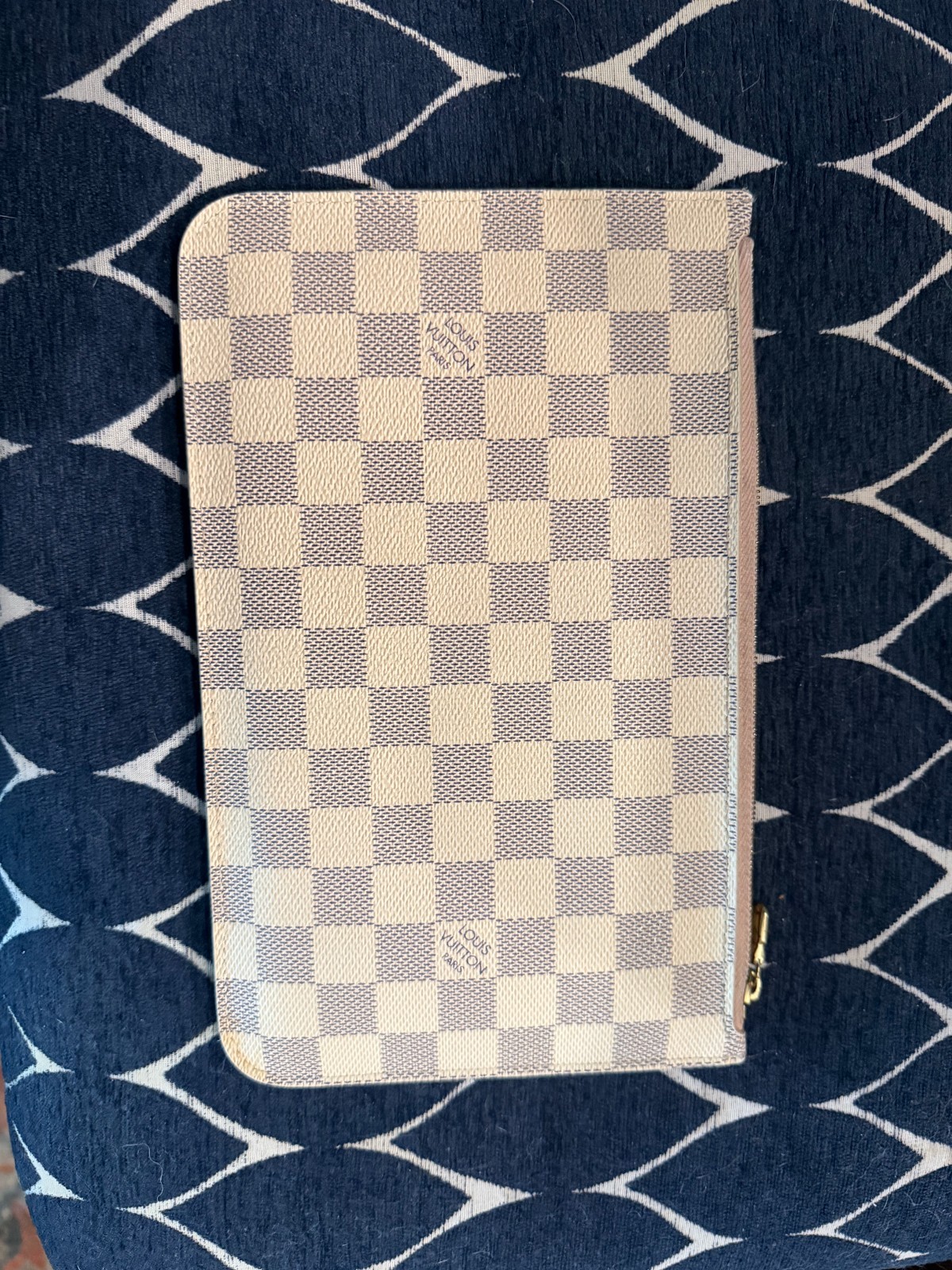 Louis Vuitton Neverfull MM Damier Azur Tote Bag with Matching Pouch