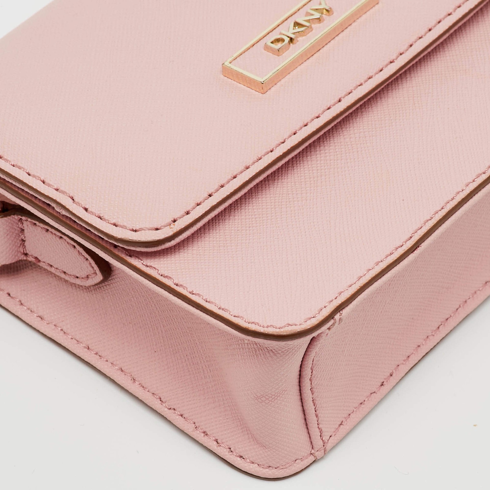 DKNY Light Pink Saffiano Leather Bryant Mini Crossbody Bag