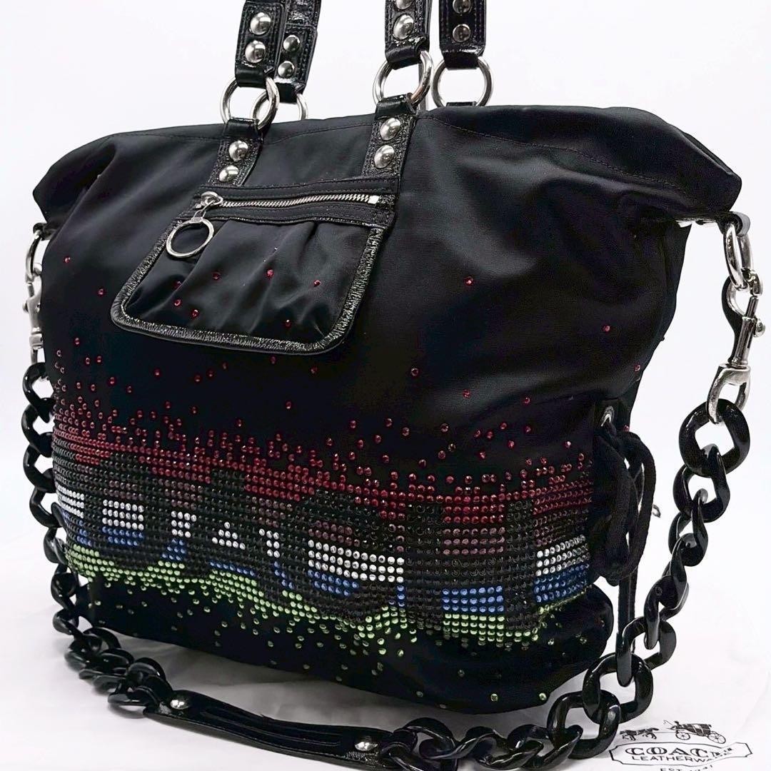 COACH y2k Holiday Line Stone Tote 1221 from JAPAN