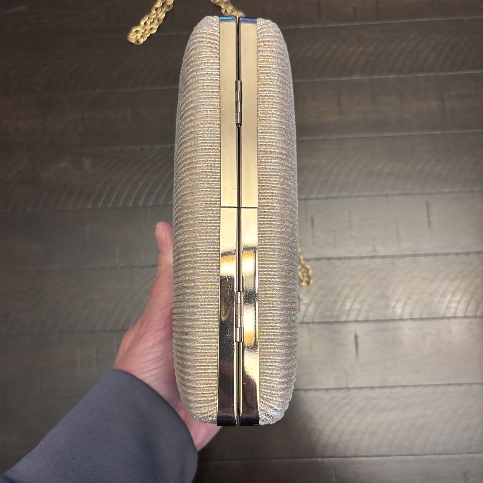 La Regale Champagne Evening Clutch With Strap Or Without