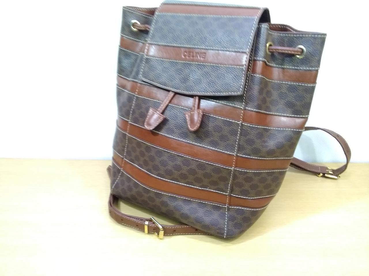 CELINE Mini Backpack with Macadam Pattern Used