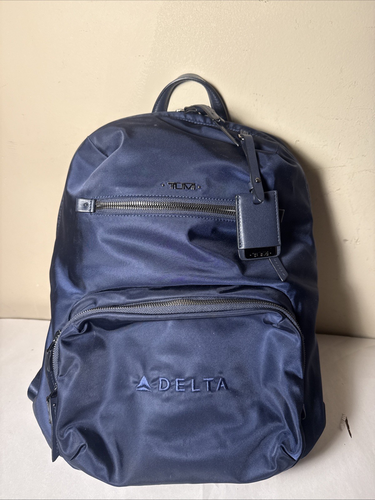 Tumi Voyageur Backpack Women Medium Navy Blue Nylon Laptop Bag – Delta Logo