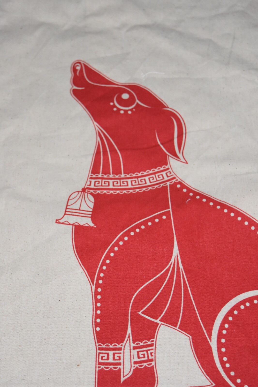New Bloomingdales Year of the Dog Tote Bag Red Off White Asian Art Museum