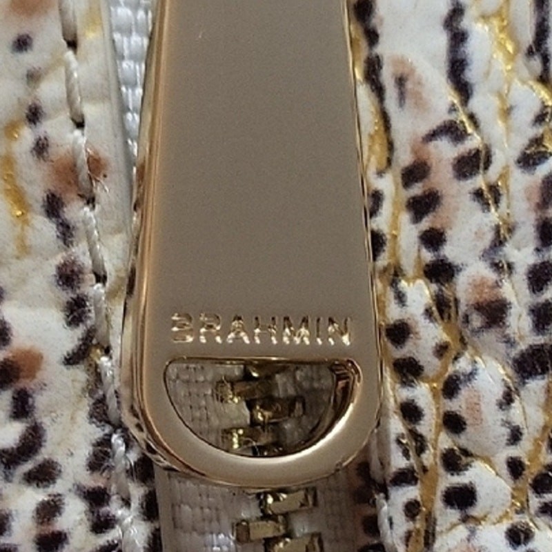 Brahmin Elegant Cream and Brown Wallet EUC