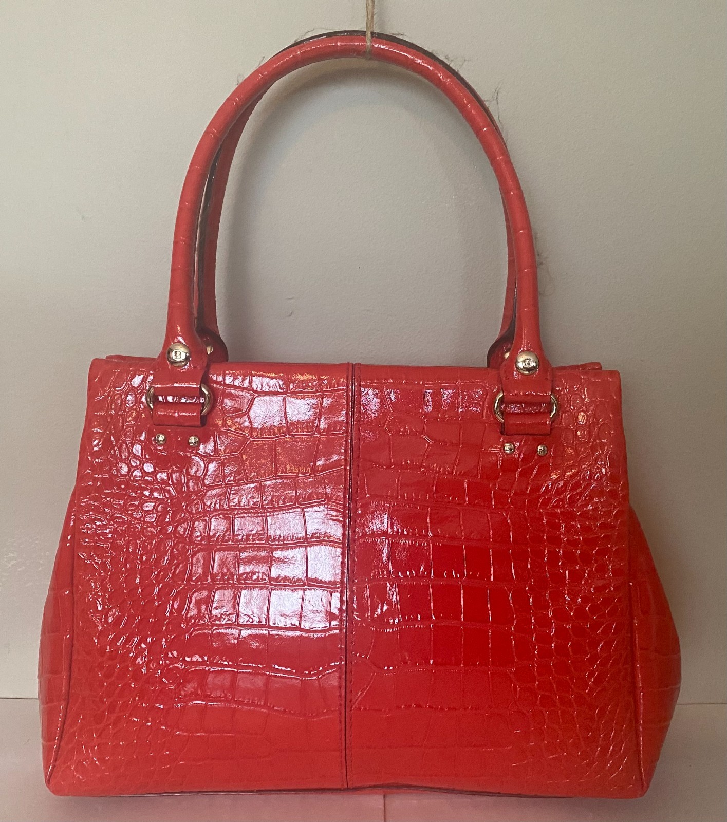 Kate Spade New York Knightsbridge Quinn Vibrant Red Crocodile Embossed Bag, New