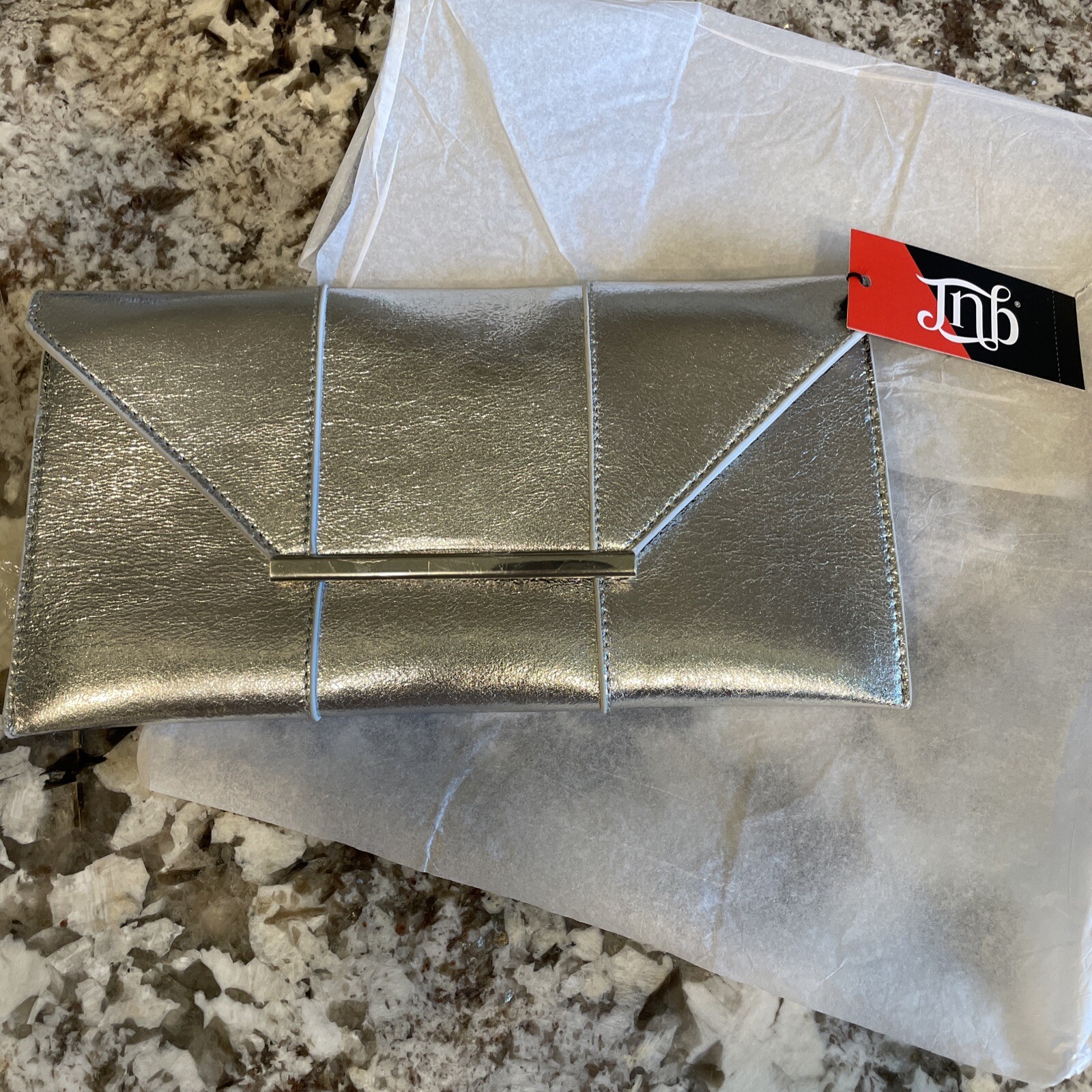 JNB Women’s Metallic Material Clutch Purse