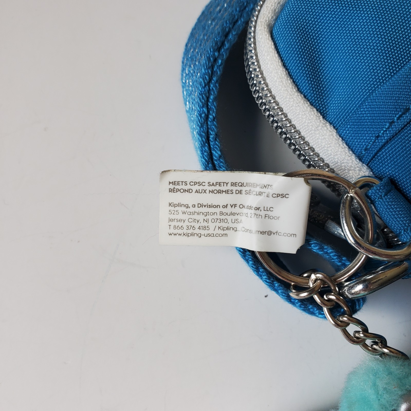 Kipling Tally Cell Phone Crossbody Bag With Monkey Charm Purse Blue Travel Case