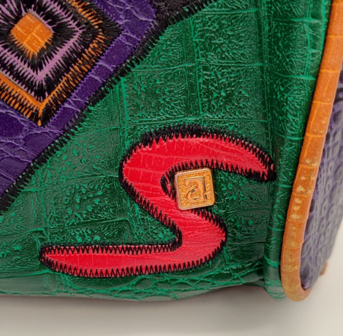 Vtg 80’s Purse NAS Small Crossbody Patchwork Style Bag Colorful Travel
