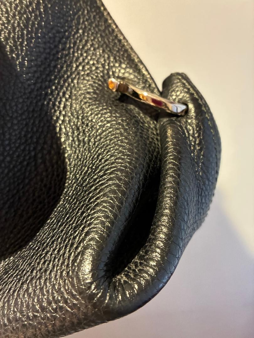 Salvatore Ferragamo Sofia hobo handbag in black pebbled leather