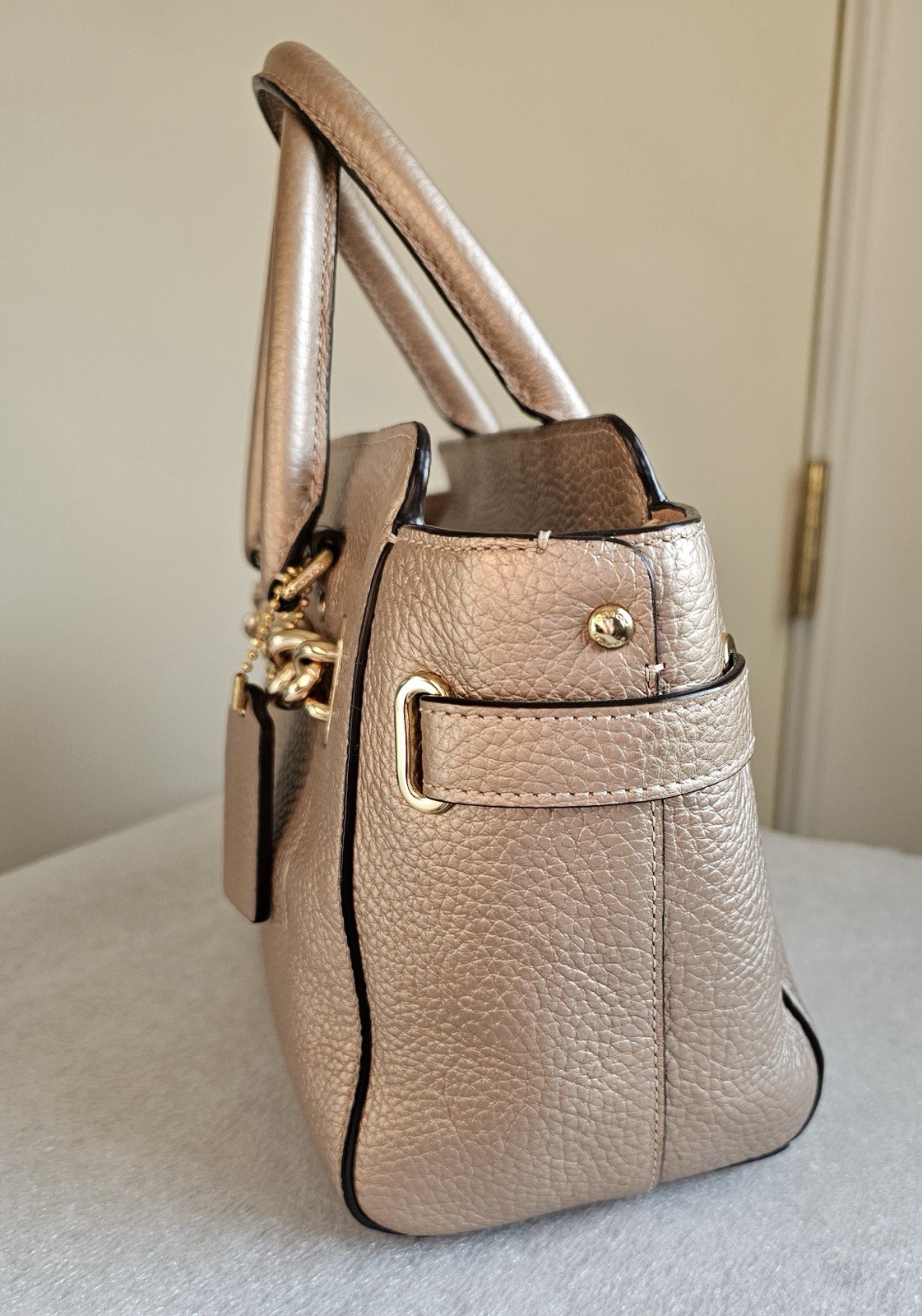 Coach Blake Carryall 25 Top Handle Convertible Satchel – Metallic Rose – F39847