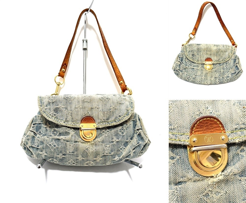 LOUIS VUITTON M95050 Monogram Denim Mini Pleaty Hand Shoulder Bag Japan