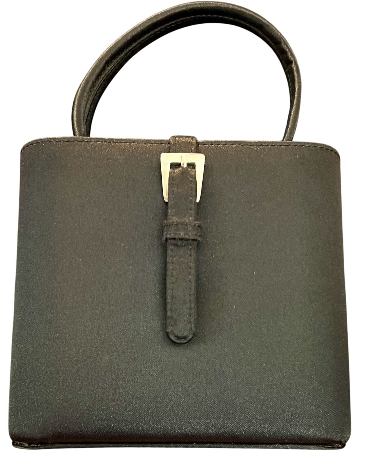 Vintage Nine West Black Satin Wedding Purse Little Black Dress Cocktail Handbag