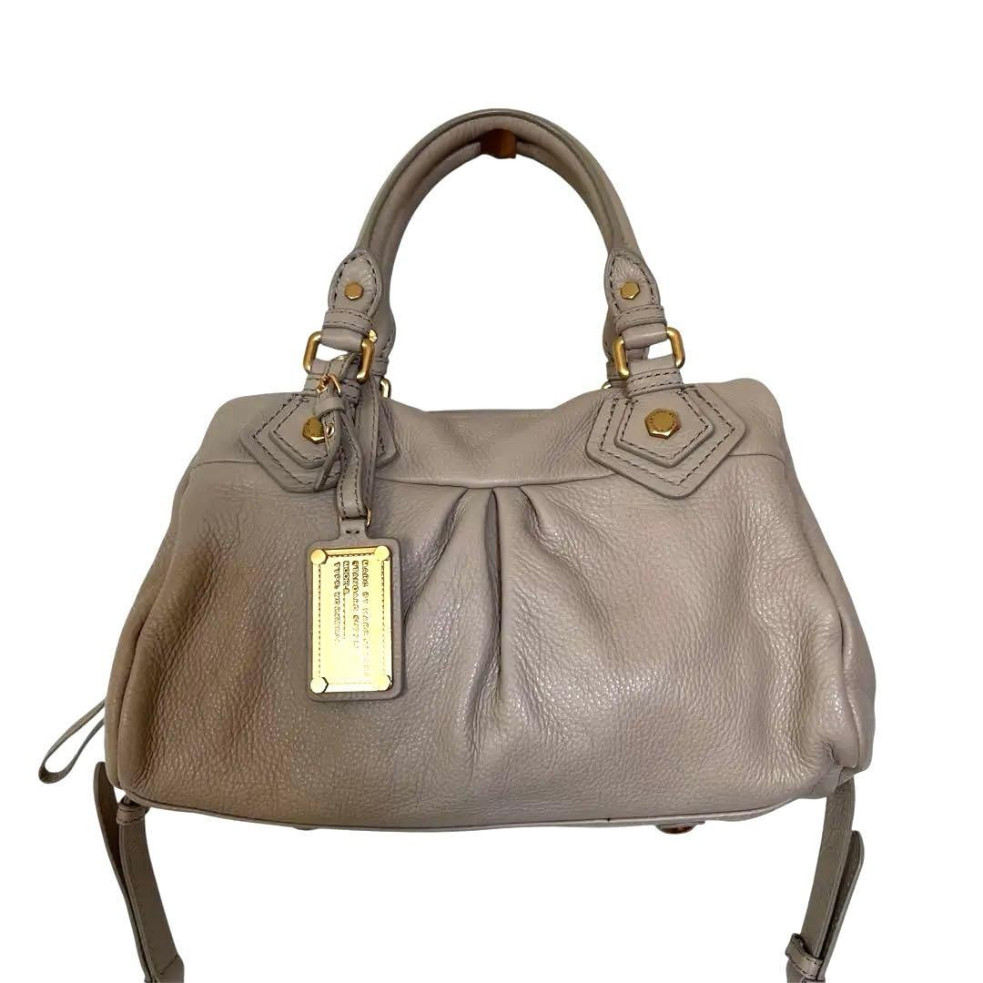 MARC BY MARC JACOBS Classic Q Baby Groove Shoulder Bag Greige 19×30×12cm