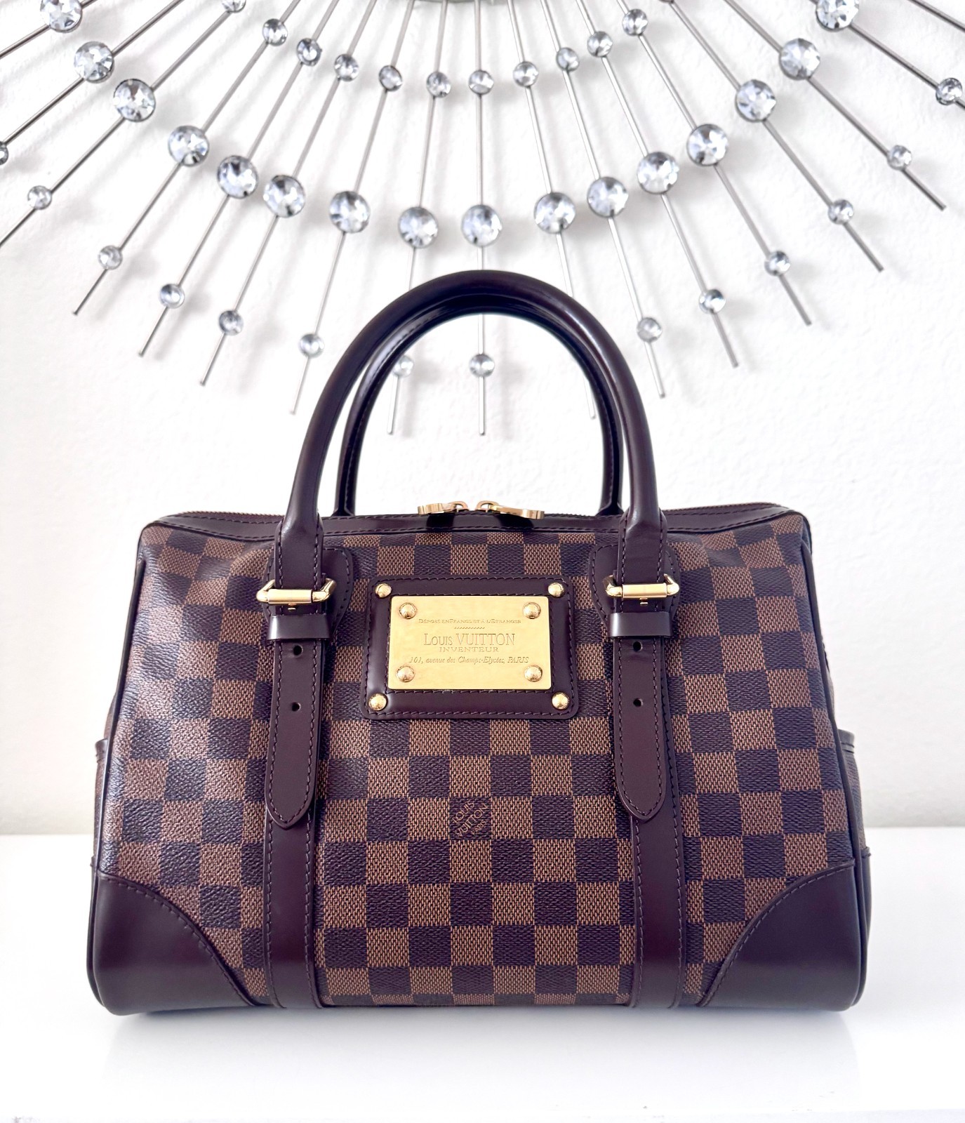 AUTHENTIC LOUIS VUITTON Berkeley Damier Ebene Satchel Bag-EXCELLENT Condition