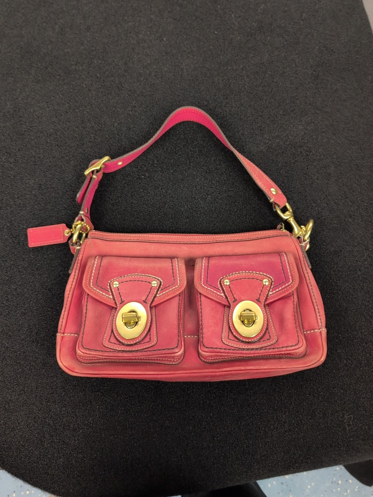 Coach Coral Pink Double Turnlock Legacy Shoulder Bag F12868