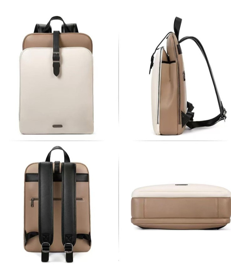 CLUCI Leather Backpack for Women, 15.6 inch Laptop Bag, Large Genuine Work Backp