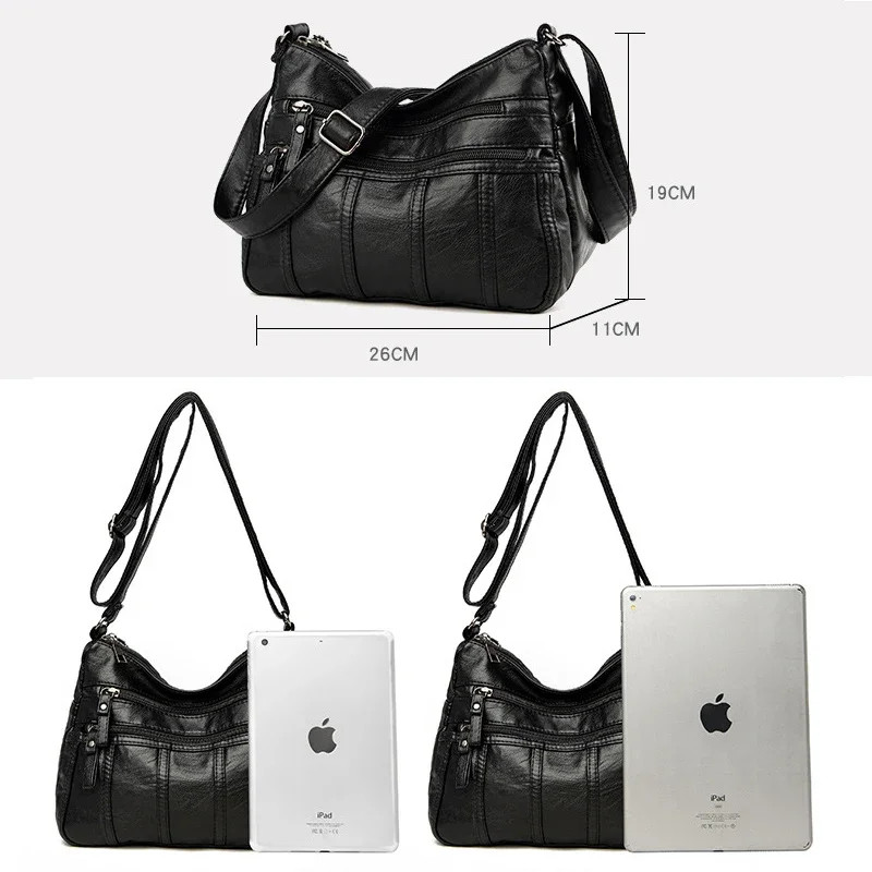 Fashion Soft Leather Crossbody Bags for Women 2026 Casual Female Multi Pocket