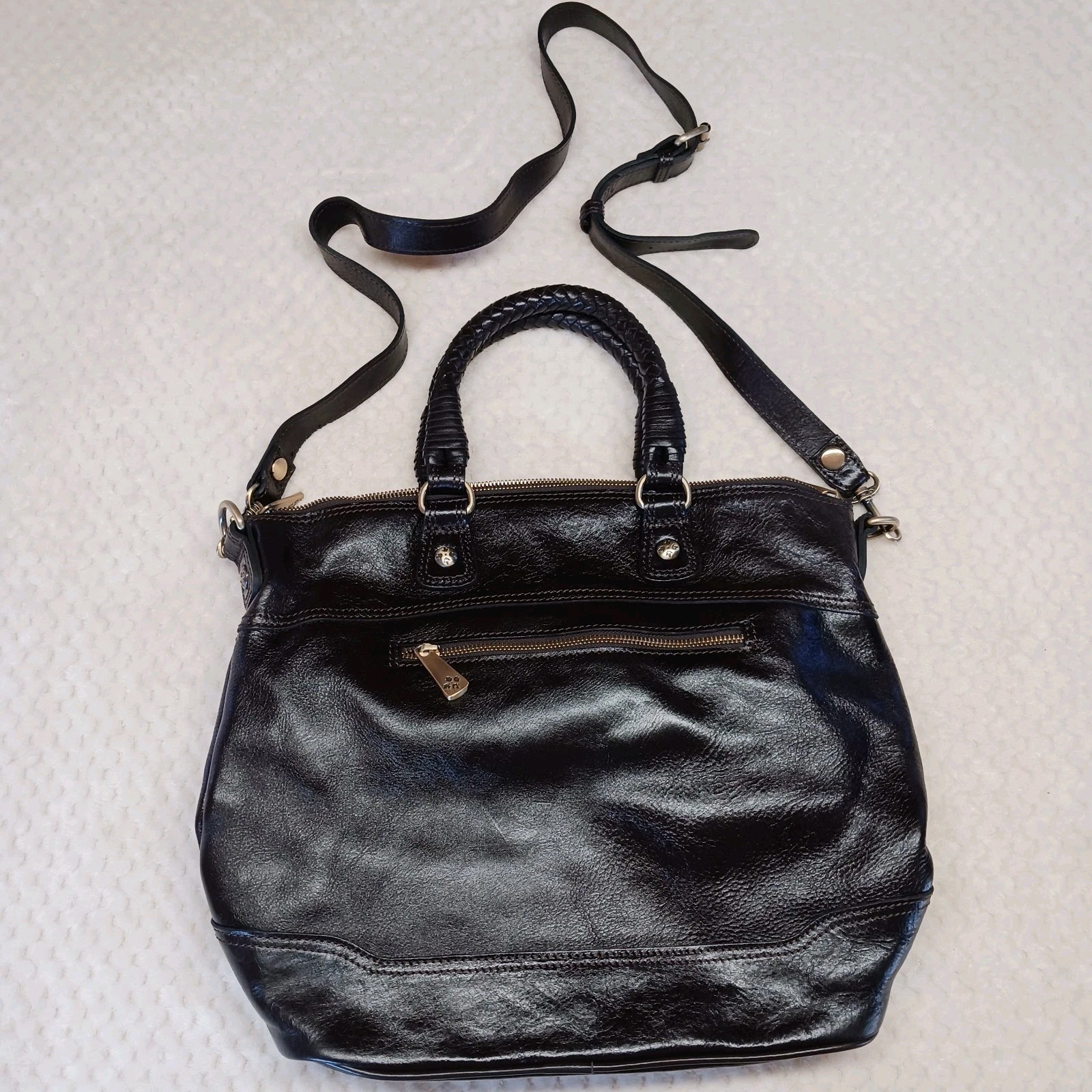 Patricia Nash Discovery Tote Aurelia Brown Leather Large Crossbody Satchel
