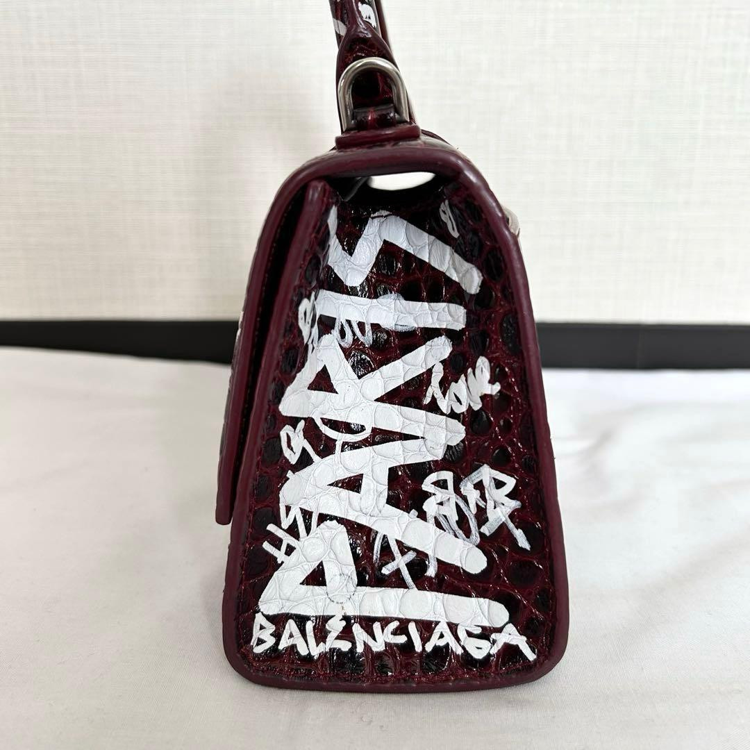 Almost unused Excellent condition BALENCIAGA Shoulder Handbag Graffiti Bordeaux