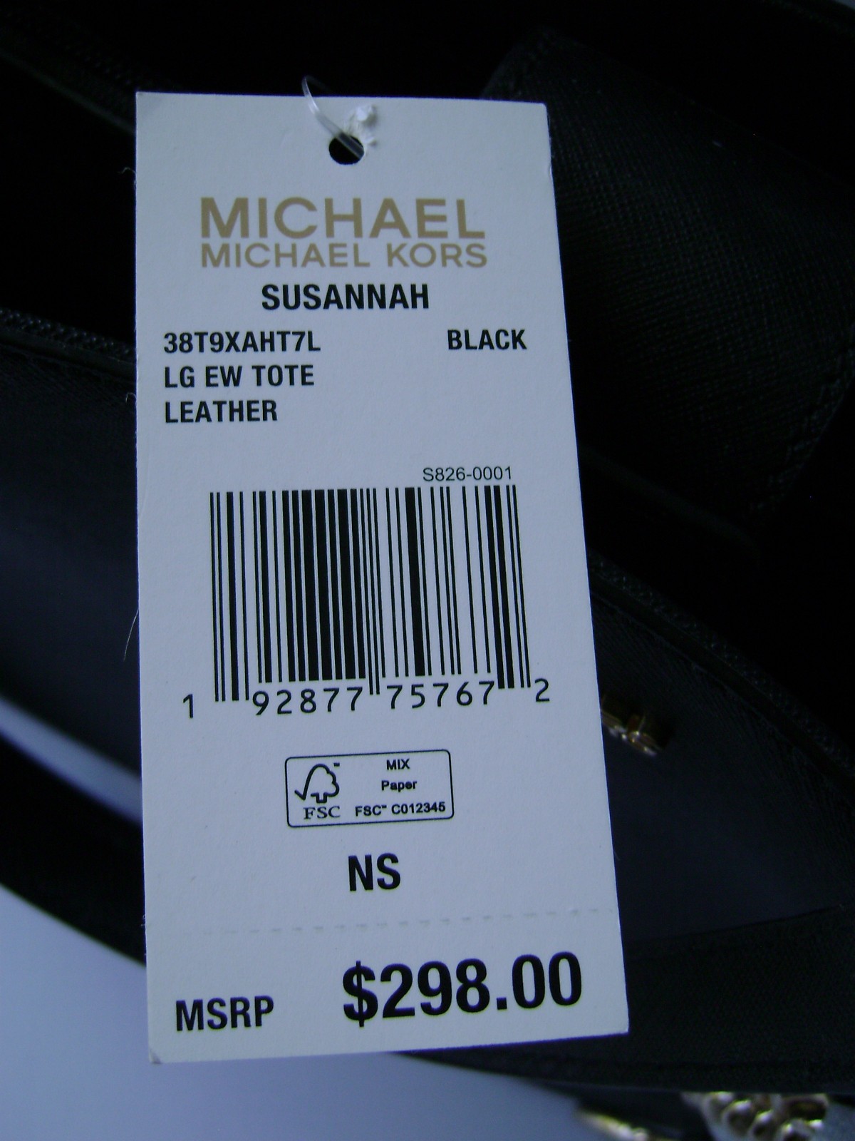 MICHAEL Michael Kors Susannah Large Tote Black Gold Hardware Chain Open Top