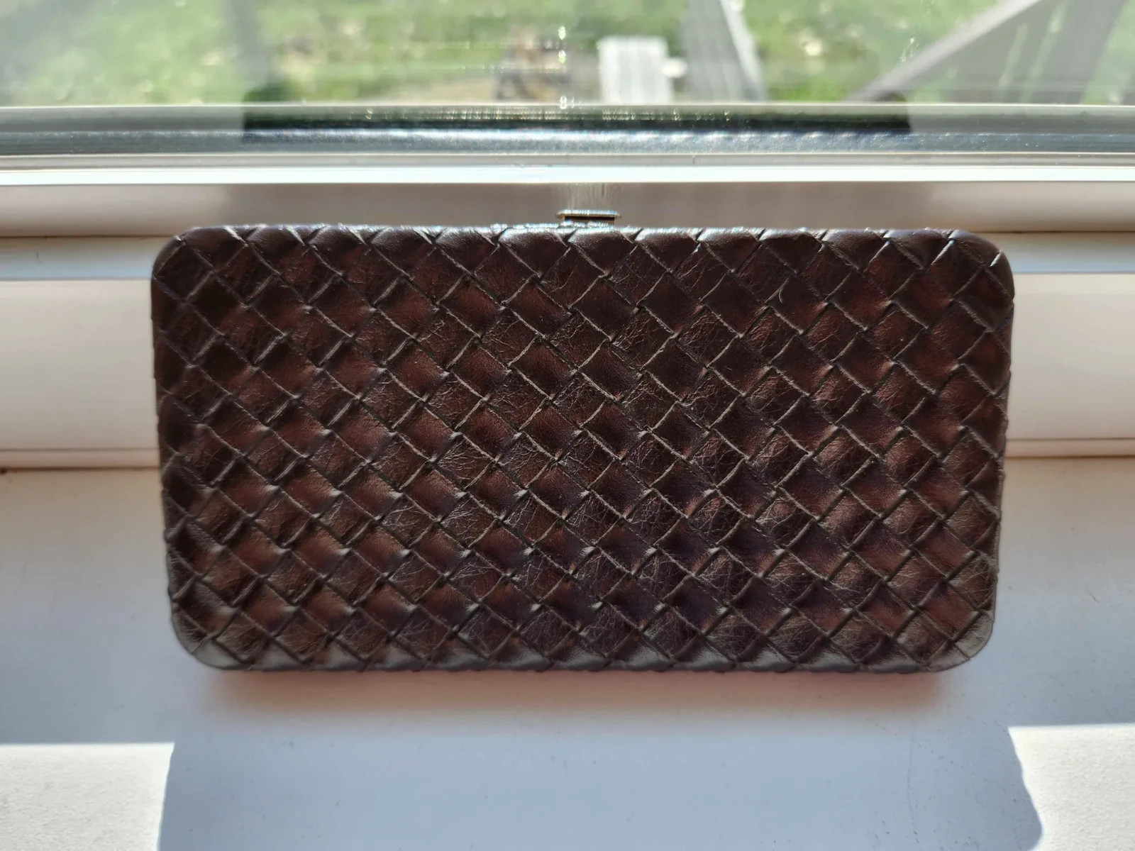 Unbranded Brown Woven Clutch Bag / Wallet Made For Cards Or Coins Or IDs