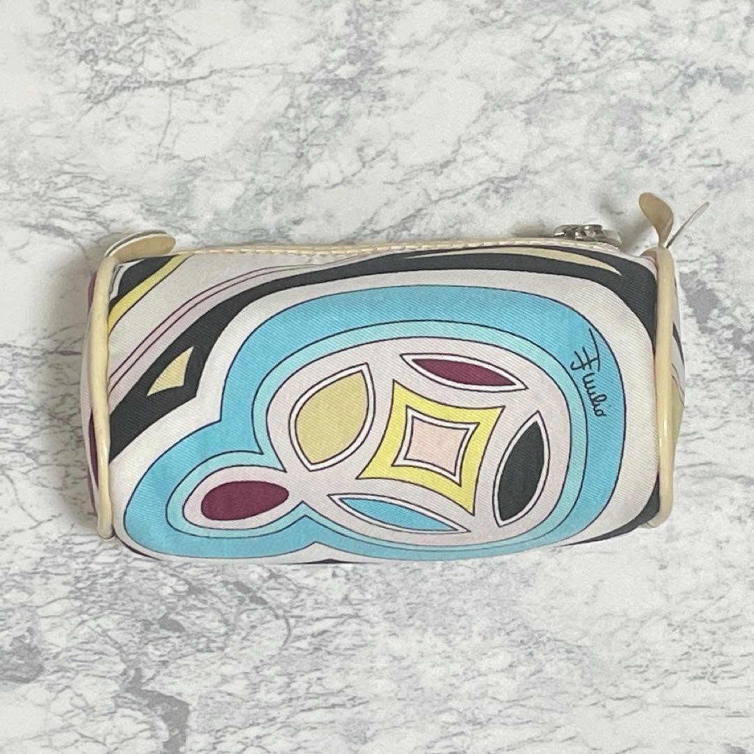 EMILIO PUCCI Pouch Geometric Pattern Cylinder Shape 11cm