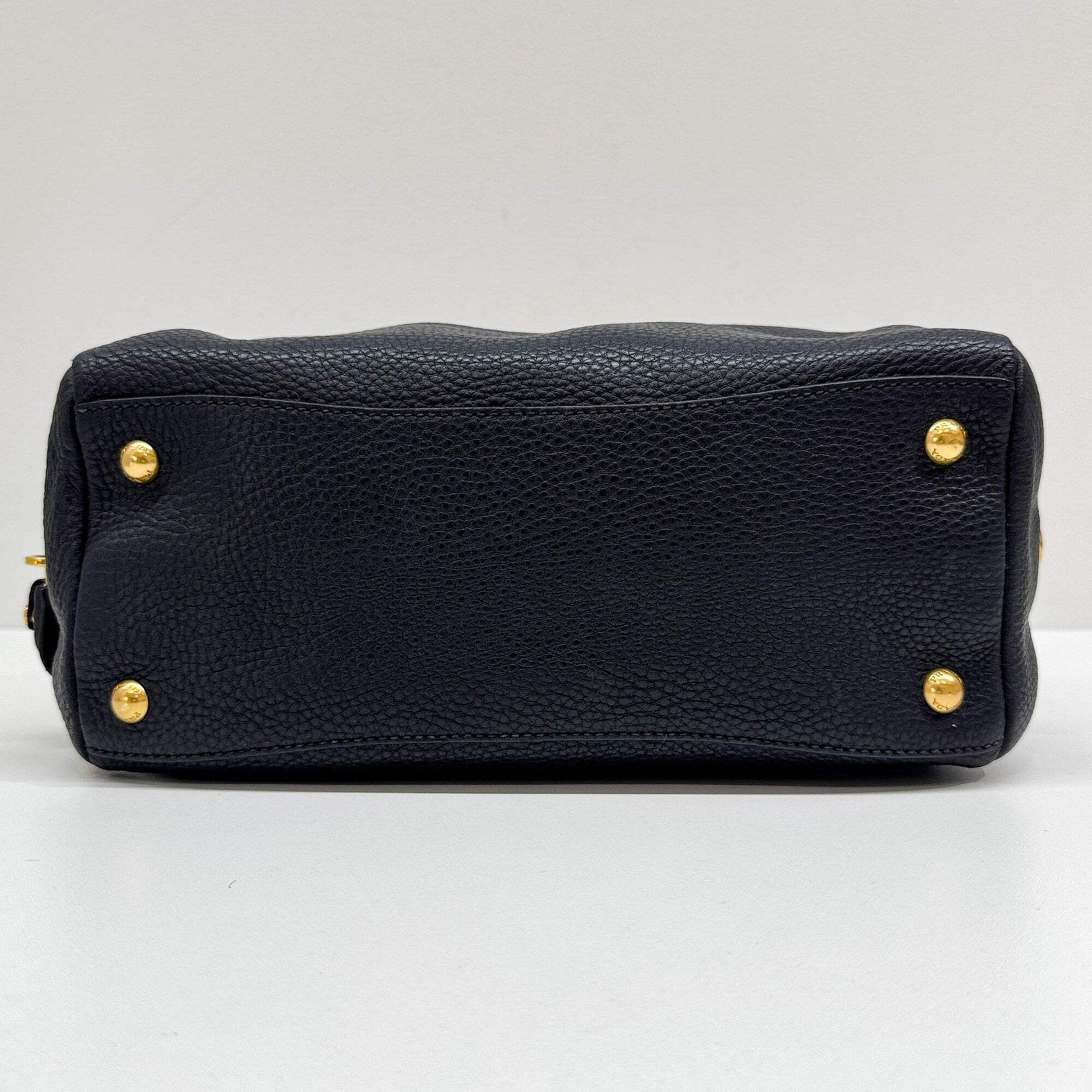 PRADA Boston Grey Leather Shoulder Bag