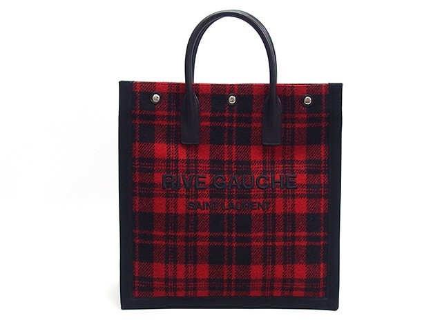 Saint Laurent Paris Rib Gauche Tote Bag, Check Pattern 1OT02042