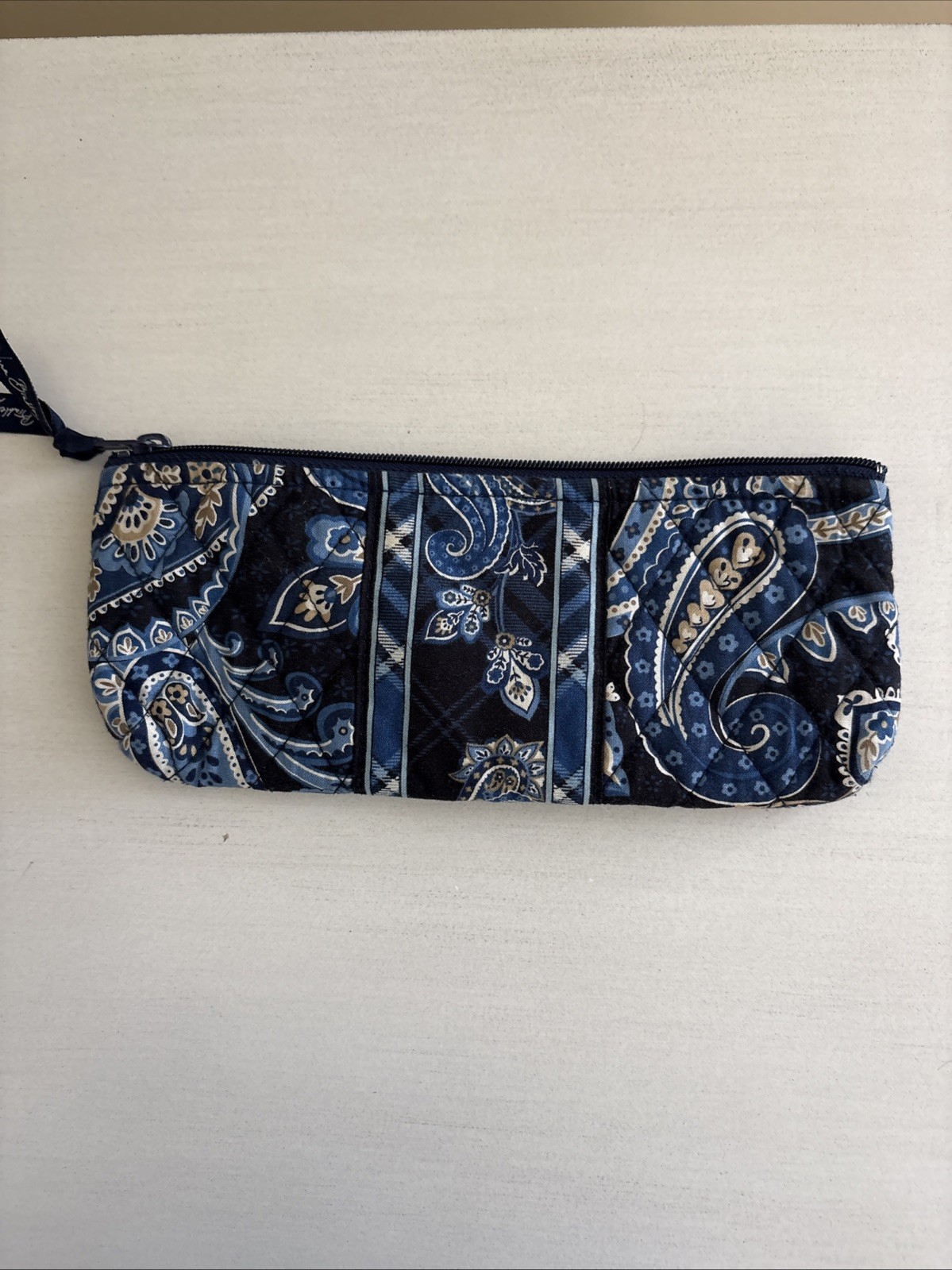 Vera Bradley Windsor Navy Brush & Pencil Case Retired Pattern