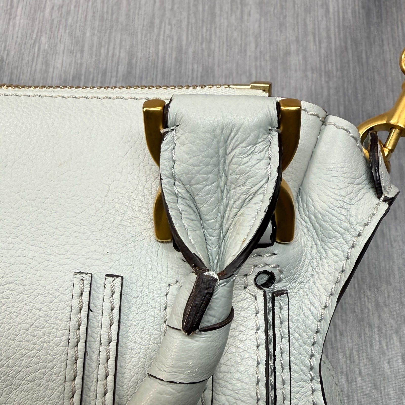 Chloe Small Marcie LEATHER Cross Body Bag Grey Made in Italy NWT $1750MSRP